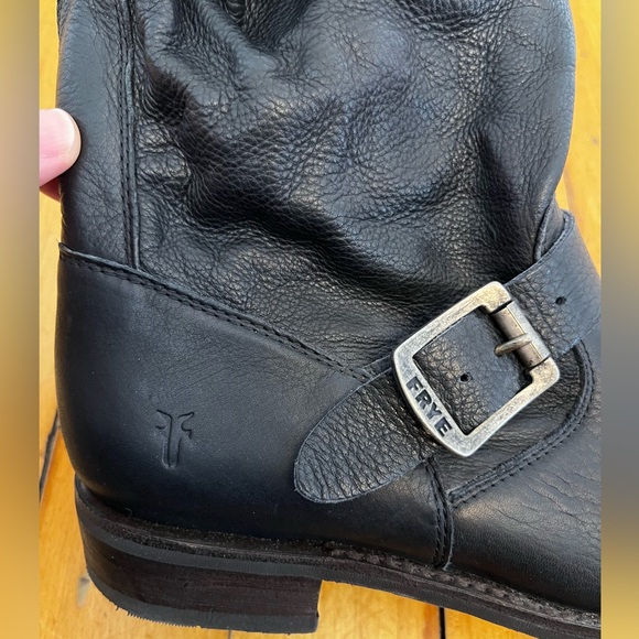 Frye Veronica Black Leather Short Slouch Boots, Size 10 - Picture 8 of 16